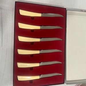Premium Cream Handle Steak Knife Set stainless steel’